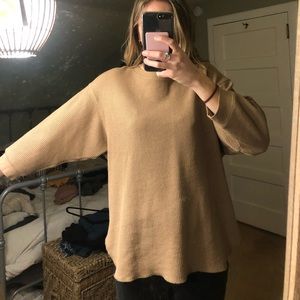 Oversized waffle shirt from uniqlo.